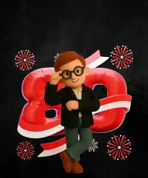 باقی مانده است. نوجوان با عینک سیاه و لباس مشکی در کنار بزرگ‌ترین شماره ۸۰۸ ساخته شده از بادکنک در پس‌زمینه تیره و جشن والنتاین.