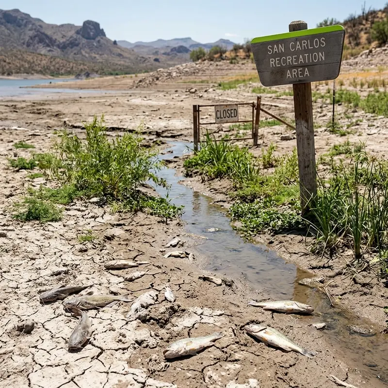 San Carlos Reservoir fast leer – Fische sterben